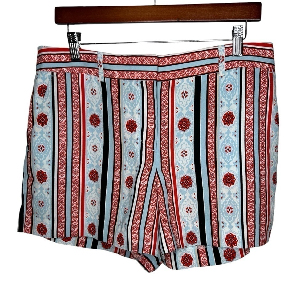 Ann Taylor Loft Womens Shorts Size 8 Blue Red Floral Polyester